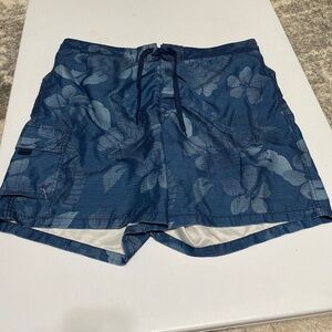 Merona Mens swim trunks swimming bottoms floral size XL 100% polyester shorts